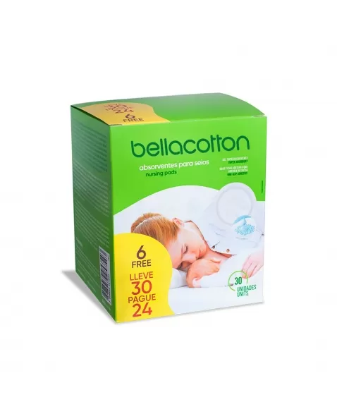 ABSORVENTES PARA SEIOS LEVE 30 PAGUE 24 BELLACOTTON