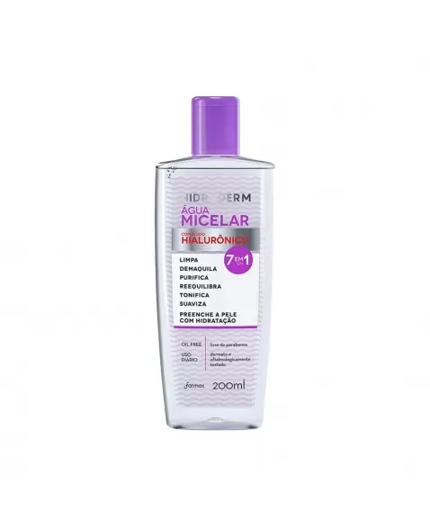 ÁGUA MICELAR HIALURÔNICO HIDRADERM 200ML FARMAX