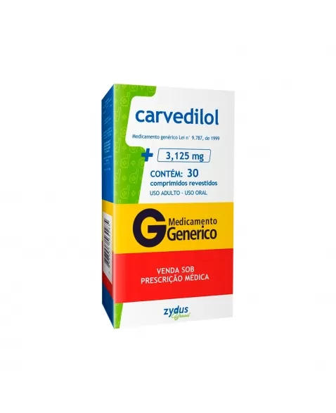 CARVEDILOL 3,125MG 30COM ZYDUS