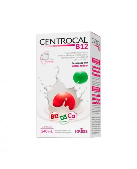 CENTROCAL B12 MORANGO 240ML KRESS