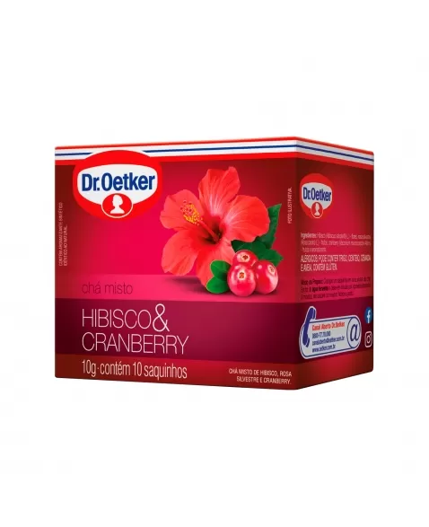 CHÁ HIBISCO E CRANBERRY 10G C/10 SACHÊS DR.OETKER