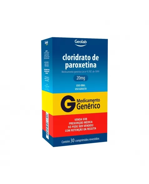 CLORIDRATO PAROXETINA 20MG 30COM C1* GEOLAB