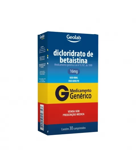 DICLORIDRATO BETAISTINA 16MG 30COM GEOLAB