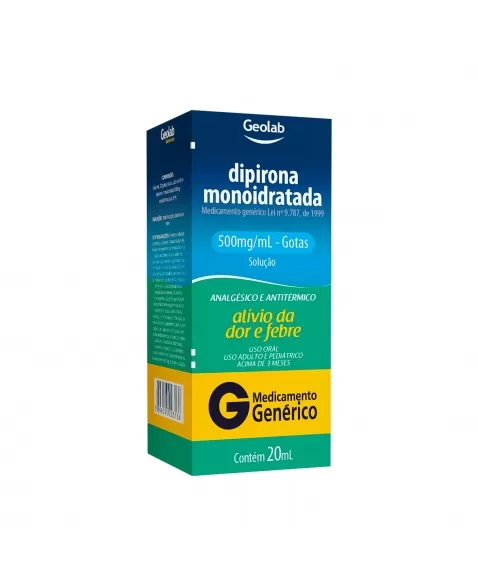 DIPIRONA MONOIDRATADA 500MG 20ML GEOLAB