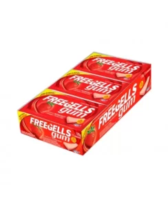 FREEGELLS GUM CHICLETE MORANGO C/15 RICLAN