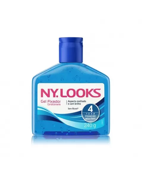 GEL FIXADOR NY LOOKS AZUL FIXAÇÃO MEGA FORTE 240G COTY