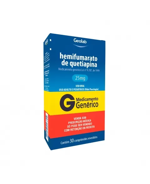 HEMIFUMARATO QUETIAPINA 25MG 30COM C1* GEOLAB