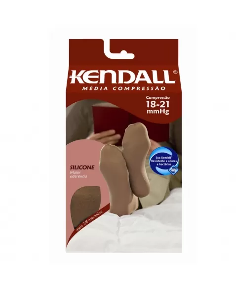 MEIA 7/8 18/21 MÉDIA COMPRESSÃO MASCULINA COM PONTEIRA BEGE G 1843 KENDALL