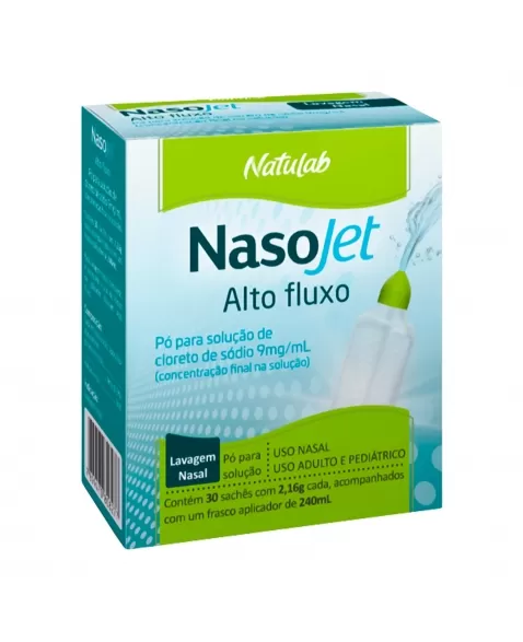 NASOJET ALTO FLUXO 30 ENVELOPES 2,16G + FRASCO APLICADOR NATULAB