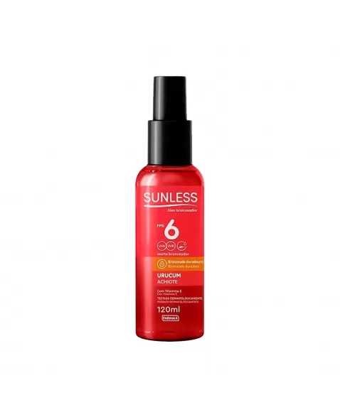 ÓLEO BRONZEADOR SPRAY URUCUM FPS06 120ML SUNLESS