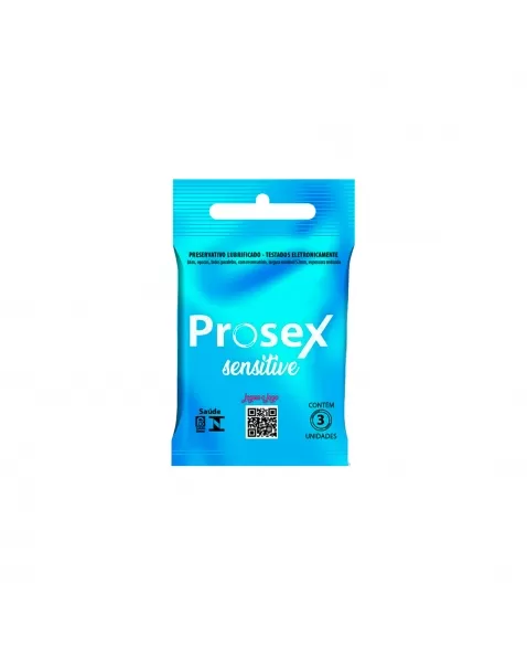 PRESERVATIVO LUBRIFICADO SENSITIVE C/3 PROSEX