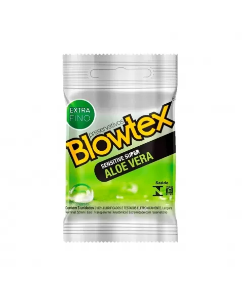 PRESERVATIVO LUBRIFICADO SENSITIVE SUPER ALOE VERA C/3 BLOWTEX