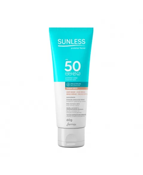 PROTETOR SOLAR FACIAL FPS50 BEGE MÉDIO 60G SUNLESS