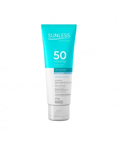 PROTETOR SOLAR FACIAL FPS50 SEM COR 60G SUNLESS