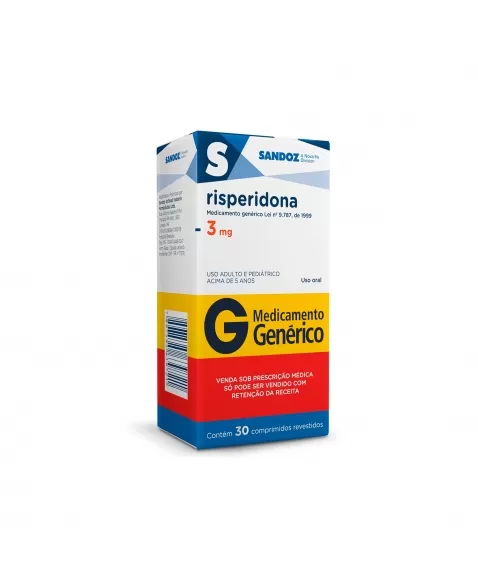 RISPERIDONA 3MG 30COM REVESTIDO C1* SANDOZ