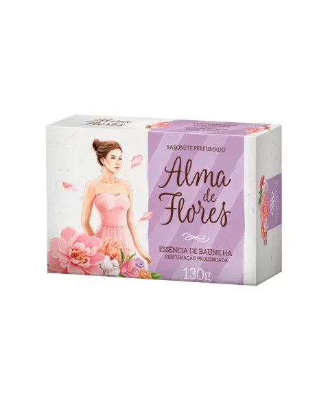 SABONETE BARRA ALMA DE FLORES BAUNILHA 130G MEMPHIS