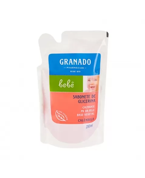 SABONETE LÍQUIDO GLICERINA BEBÊ CALÊNDULA REFIL 250ML GRANADO