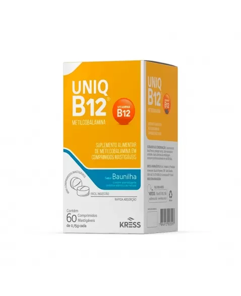 UNIQ B12 BAUNILHA 60COM MASTIGAVEIS KRESS