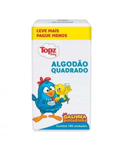 ALGODÃO QUADRADO C/100 GALINHA PINTADINHA CREMER