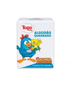 ALGODÃO QUADRADO C/50 GALINHA PINTADINHA TOPZ BABY