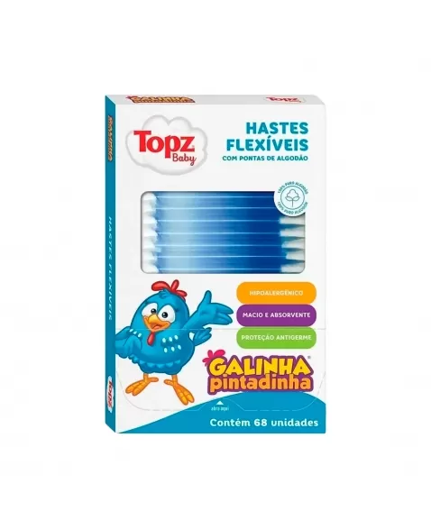 HASTES FLEXÍVEIS GALINHA PINTADINHA C/68 CARTUCHO TOPZ BABY