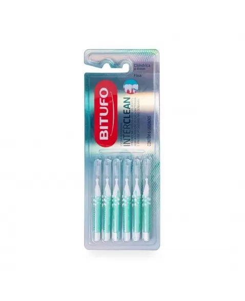 ESCOVA INTERDENTAL INTERCLEAN FINA CILÍNDRICA 4MM C/6 BITUFO COTY