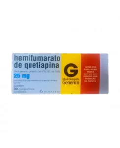 HEMIFUMARATO QUETIAPINA 25MG 30COM C1* NOVARTIS