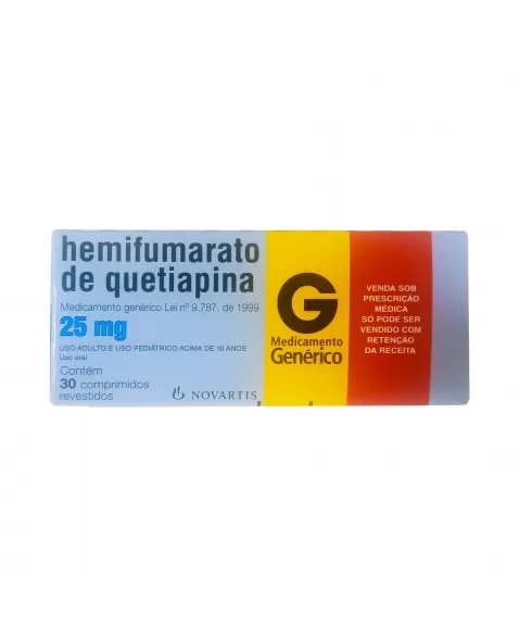 HEMIFUMARATO QUETIAPINA 25MG 30COM C1* NOVARTIS