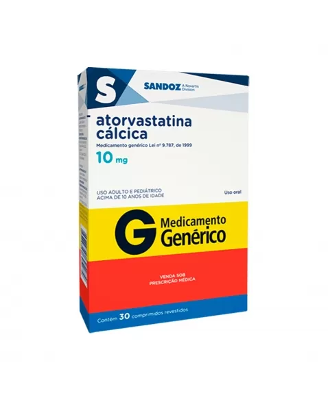 ATORVASTATINA CÁLCICA 10MG 30COM SANDOZ