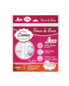 PANO DE BOCA 35X35CM ROSA C/3 CREMER