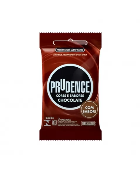 PRESERVATIVO LUBRIFICADO CORES E SABORES CHOCOLATE C/3 PRUDENCE