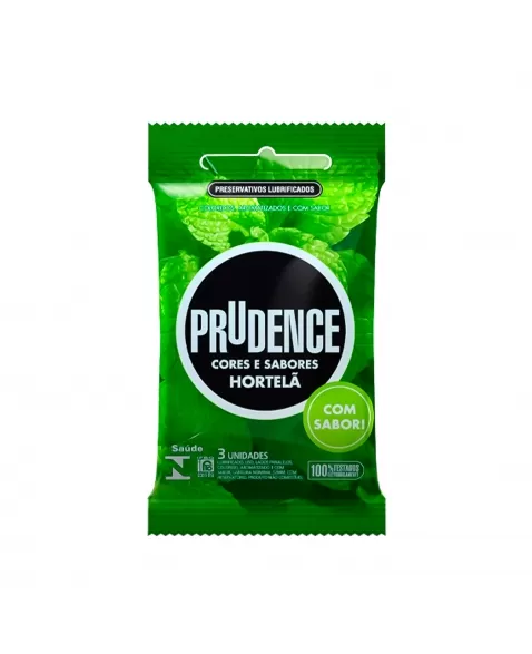 PRESERVATIVO LUBRIFICADO CORES E SABORES HORTELÃ C/3 PRUDENCE