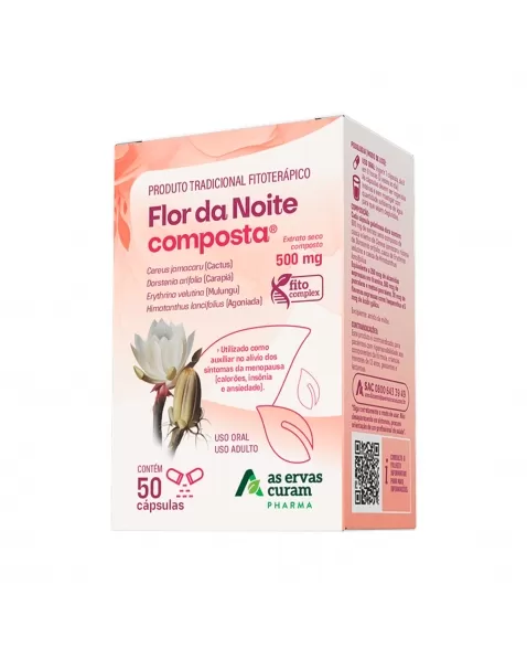 FLOR DA NOITE COMPOSTA 500MG 50CAPS AS ERVAS CURAM