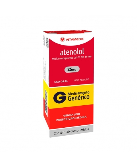 ATENOLOL 25MG 30COM VITAMEDIC