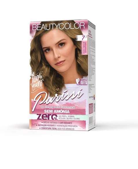 BEAUTYCOLOR PURÍSSI SEM AMÔNIA 7.1 LOURO NATURAL ACINZENTADO