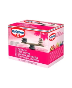 CHÁ MISTO HIBISCO, CHÁ VERDE, CANELA, PIMENTA, MORANGO E MIRTILO 15G C/10 SACHÊS DR.OETKER