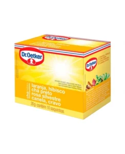 CHÁ MISTO LARANJA, HIBISCO, CHÁ PRETO, ROSA SILVESTRE, CANELA E CRAVO 20G C/10 SACHÊS DR.OETKER