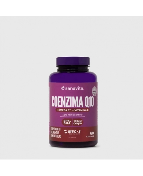 COENZIMA Q10 + ÔMEGA 3 + VITAMINA E 60CAPS SANAVITA