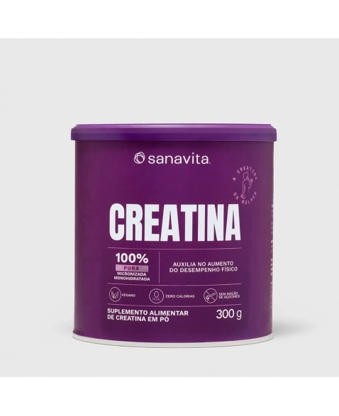 CREATINA EM PÓ 100% PURA MONOHIDRATADA 300G SANAVITA