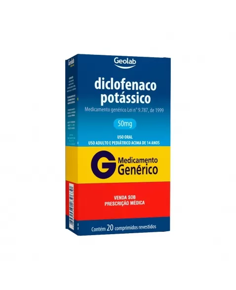 DICLOFENACO POTÁSSICO 50MG 20COM GEOLAB