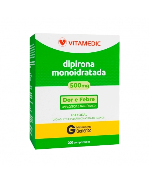 DIPIRONA MONOIDRATADA 500MG 200COM VITAMEDIC
