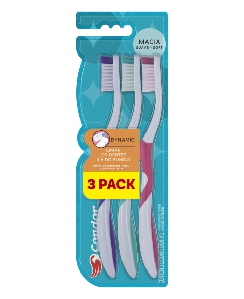 ESCOVA DENTAL MACIA C/3 CONDOR DYNAMIC