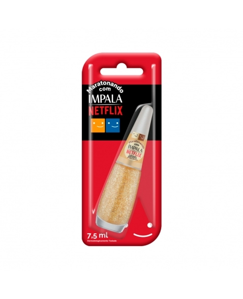ESMALTE IMPALA GLITTER FLOCADO MARATONANDO NETFLIX ACLAMADO PELA CRITICA BLISTER MUNDIAL
