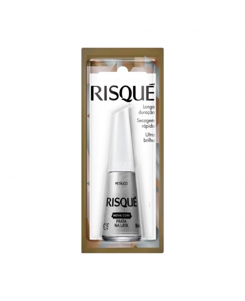 ESMALTE RISQUÉ METÁLICO PRATA NA LATA BLISTER COTY