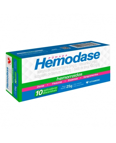 HEMODASE POMADA 10 APLICADORES 25G VITAMEDIC