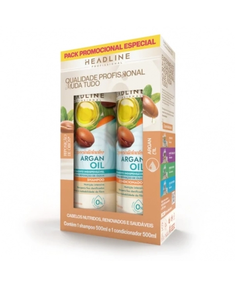 KIT HEADLINE SH.500ML+COND.500ML ESPECIALIDADES ARGAN OIL