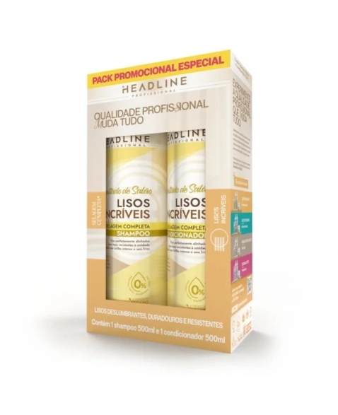 KIT HEADLINE SH.500ML+COND.500ML LISOS INCRIVEIS