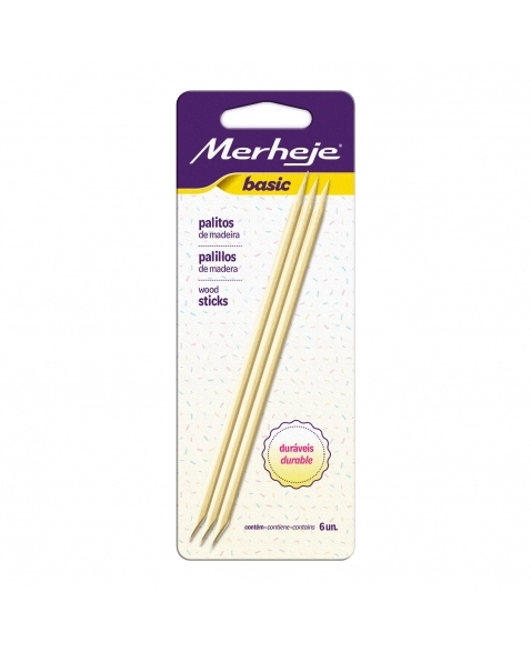 PALITOS DE MADEIRA BASIC C/6 MERHEJE