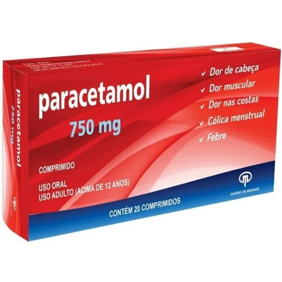 PARACETAMOL 750MG 20COMP OSORIO DE MORAES