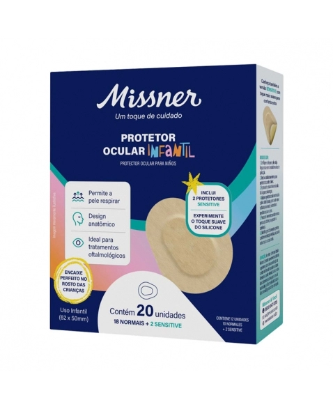 PROTETOR OCULAR ADESIVO ACRÍLICO INFANTIL C/20 MISSNER